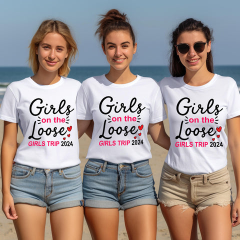 Girls on the loose girls trip 2024 tshirts
