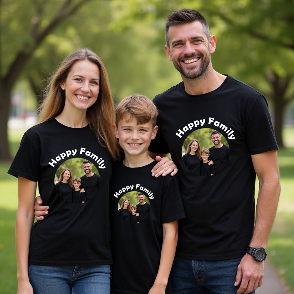 Happy Family Photo Customize T-shirts