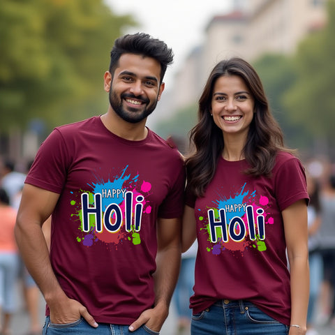 Color splash happy holi t shirts