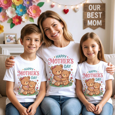 Happy Mother's Day Mom and Kids T-shirts