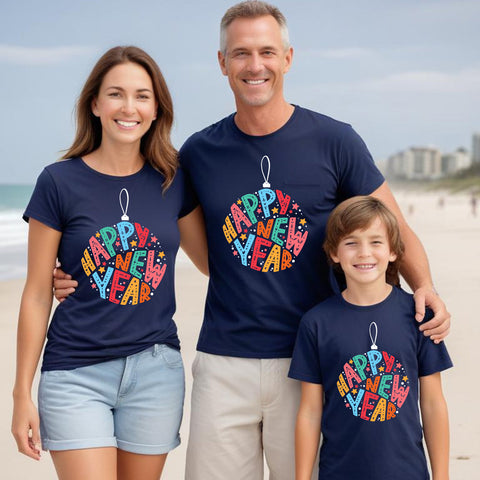 Happy New Year 2026 T-shirts For Family With Kids