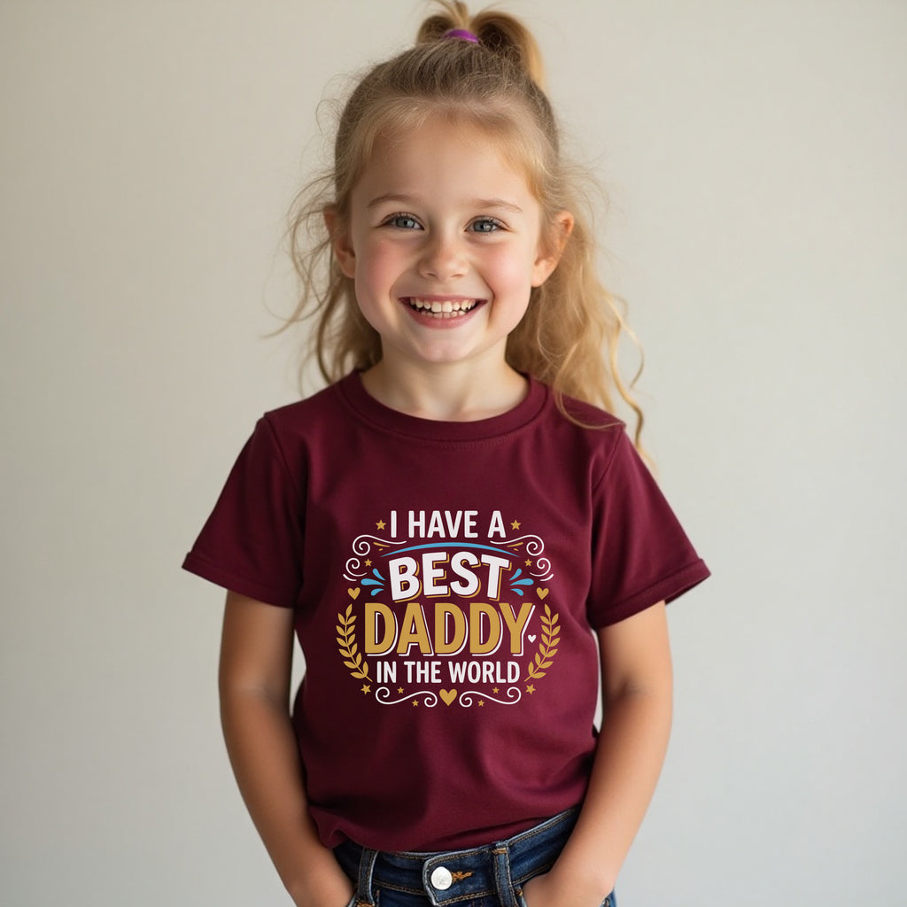 Cute Best Daddy in the World Toddler & Kids Tee | Father's Day Gift
