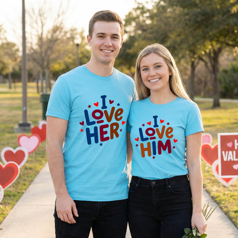 I Love Her-Him-Couple Tshirts