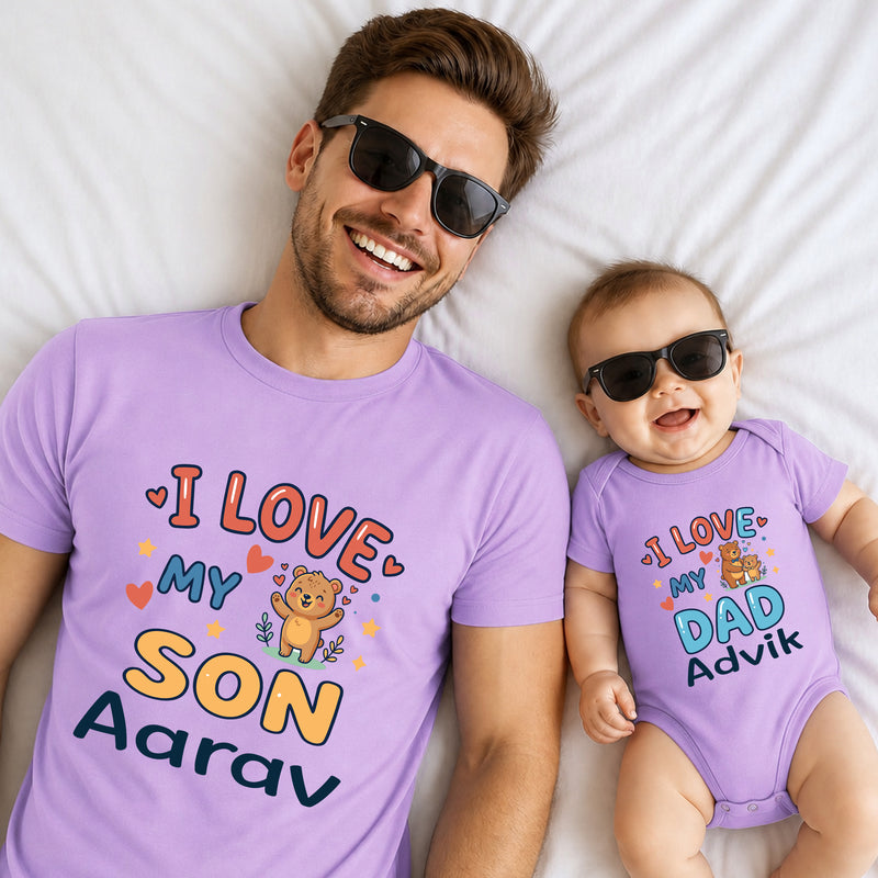Custom "I Love My Dad & Son" Matching Outfits