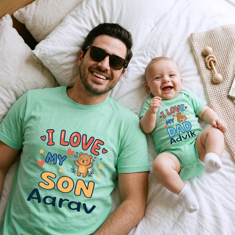 Custom "I Love My Dad & Son" Matching Outfits
