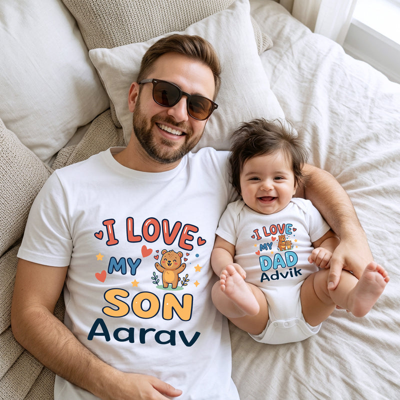 Custom "I Love My Dad & Son" Matching Outfits