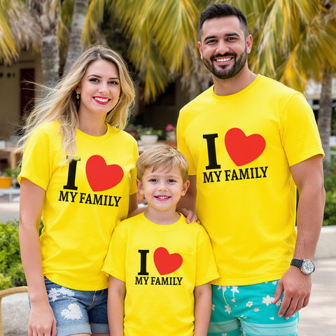 i love family-family t-shirts set of 3 4 5