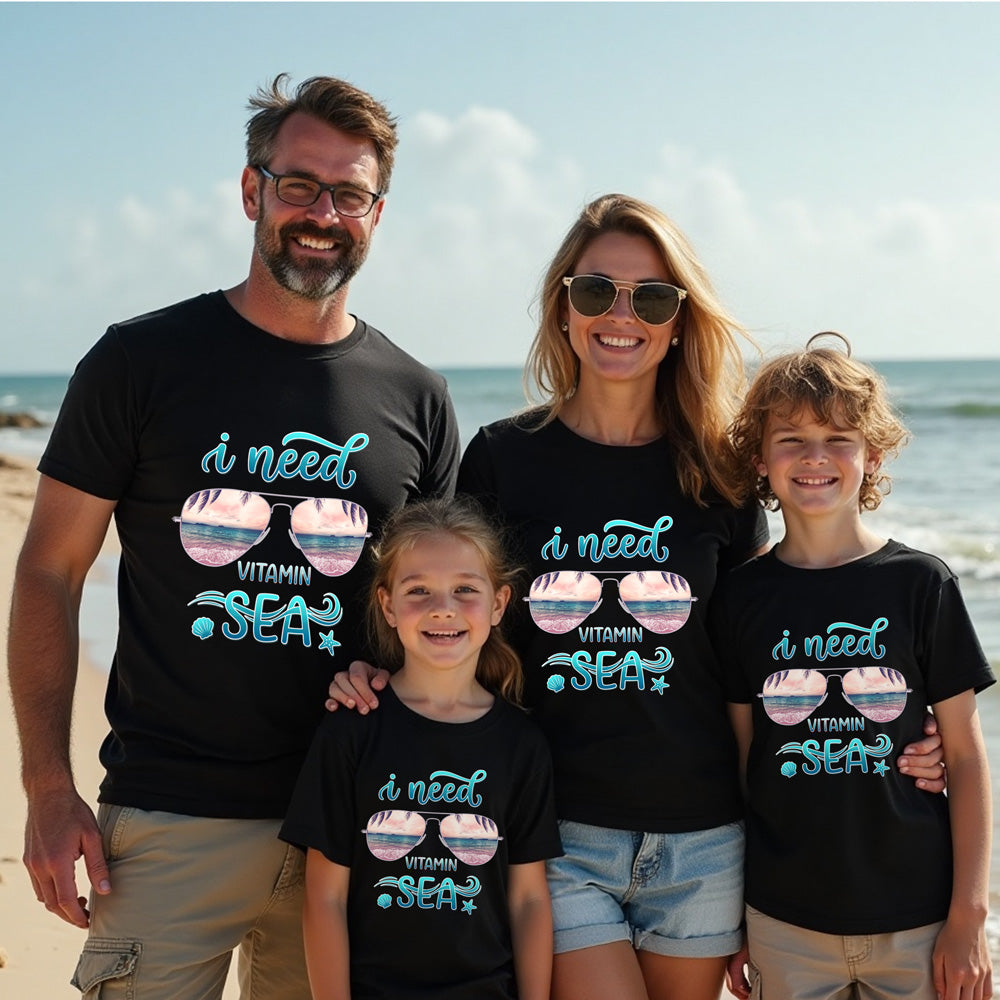 I Need Vitamin Sea Matching Family T-Shirts for Beach Vacation