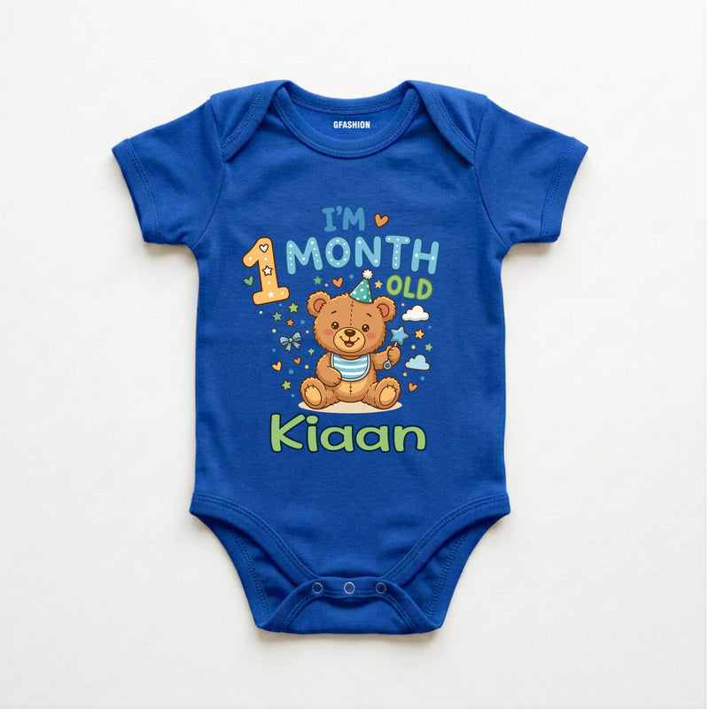 Personalized 1st Month Baby Bodysuit