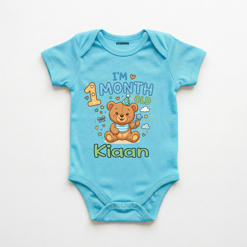 Personalized 1st Month Baby Bodysuit