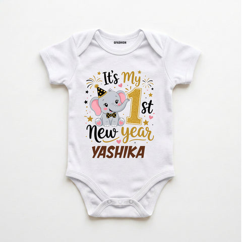 ersonalized It's My 1st New Year Baby Romper with Name