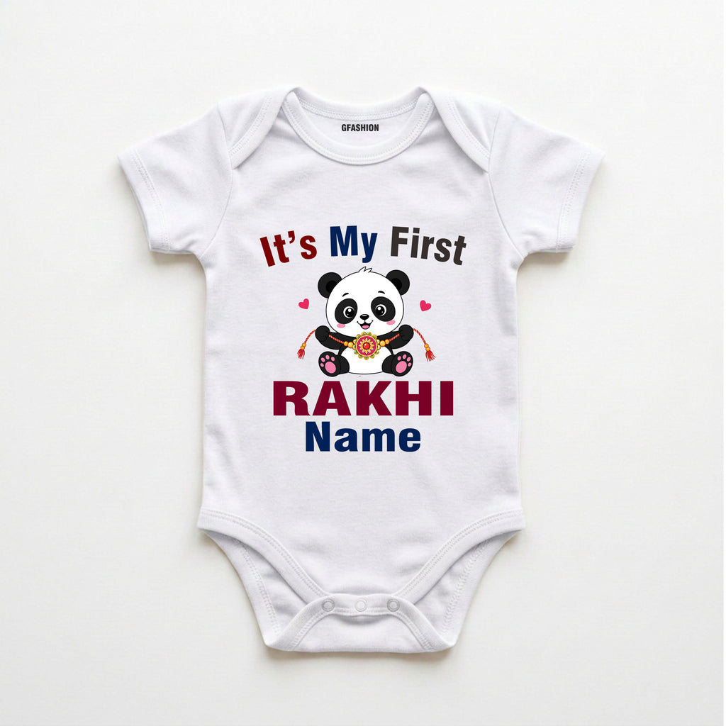 Personalized My First Rakhi Baby Romper | Cute Raksha Bandhan Outfit