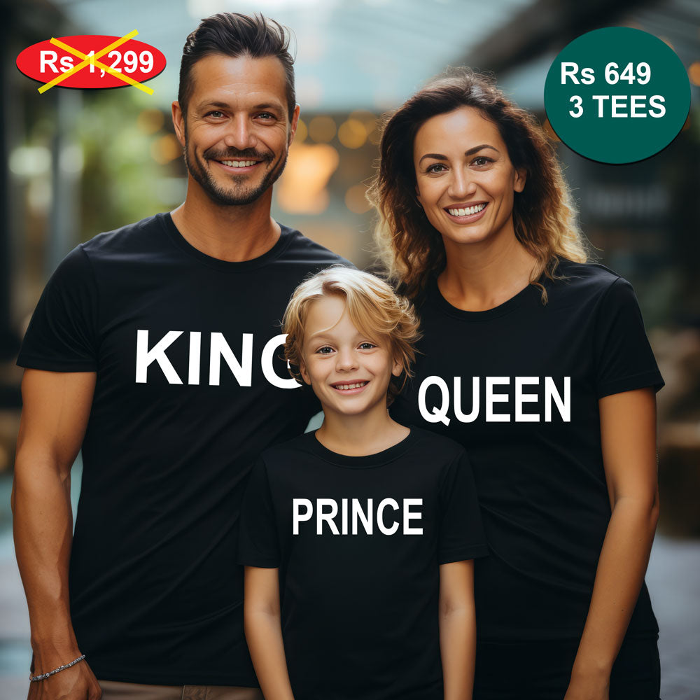 king queen and prince  family tshirts