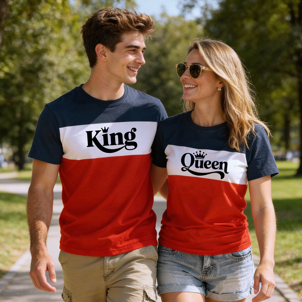 King Queen couple t shirts