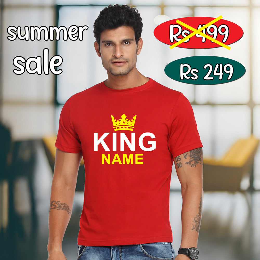 king t shirt for men with name customize