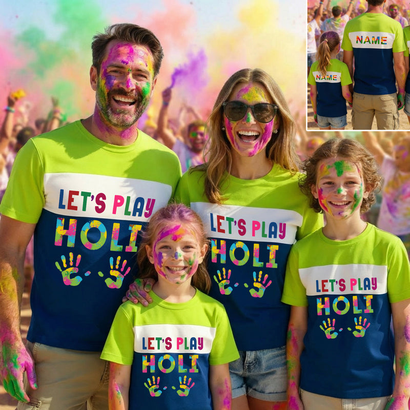 Customized "Let’s Play Holi" T-shirts