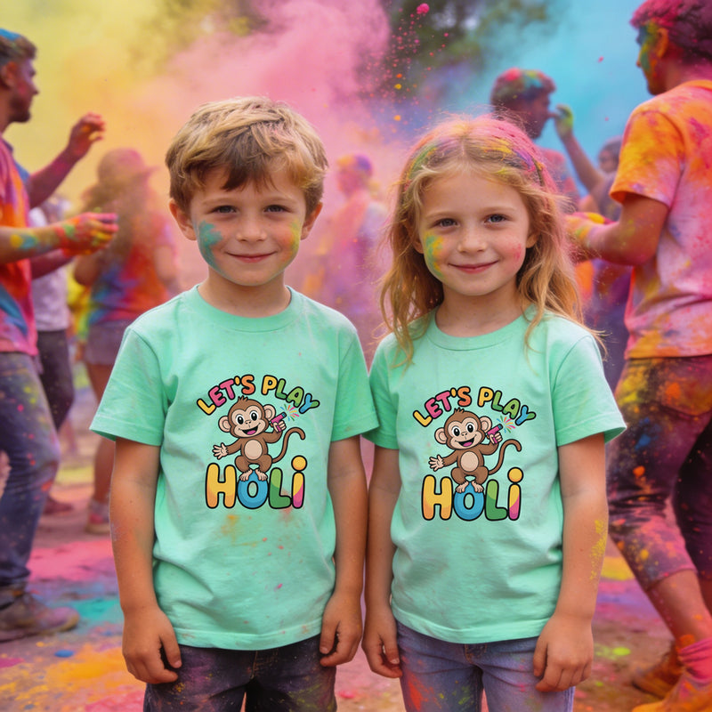 Let's Play Holi t-shirts