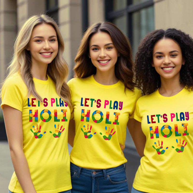 Holi T-shirts Lets Play Holi