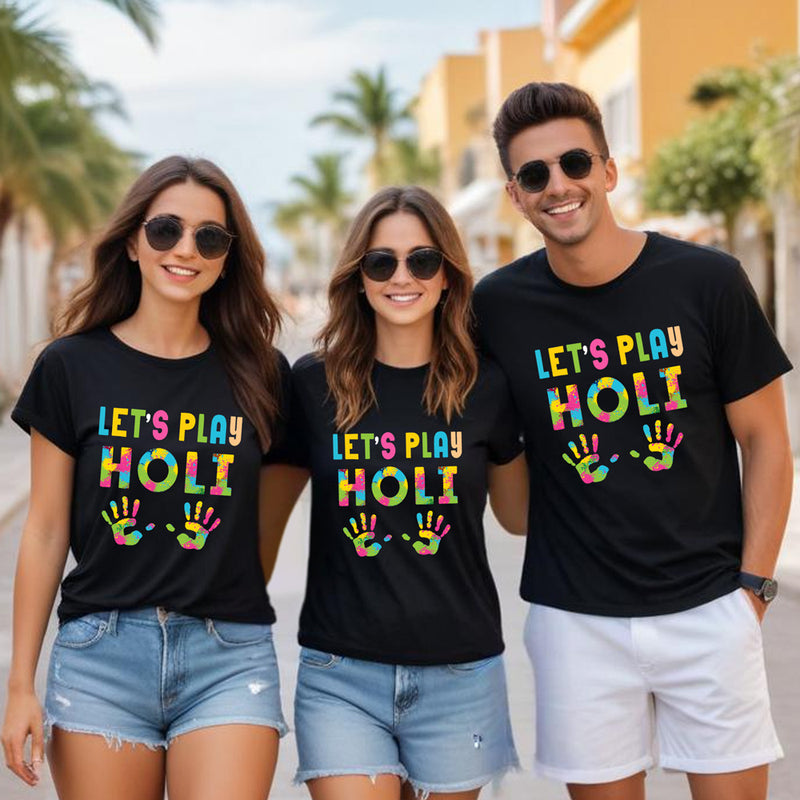 Holi T-shirts Lets Play Holi