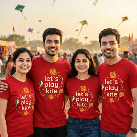 Let's fly a kite T-shirts for Sankranti with Family-Friends