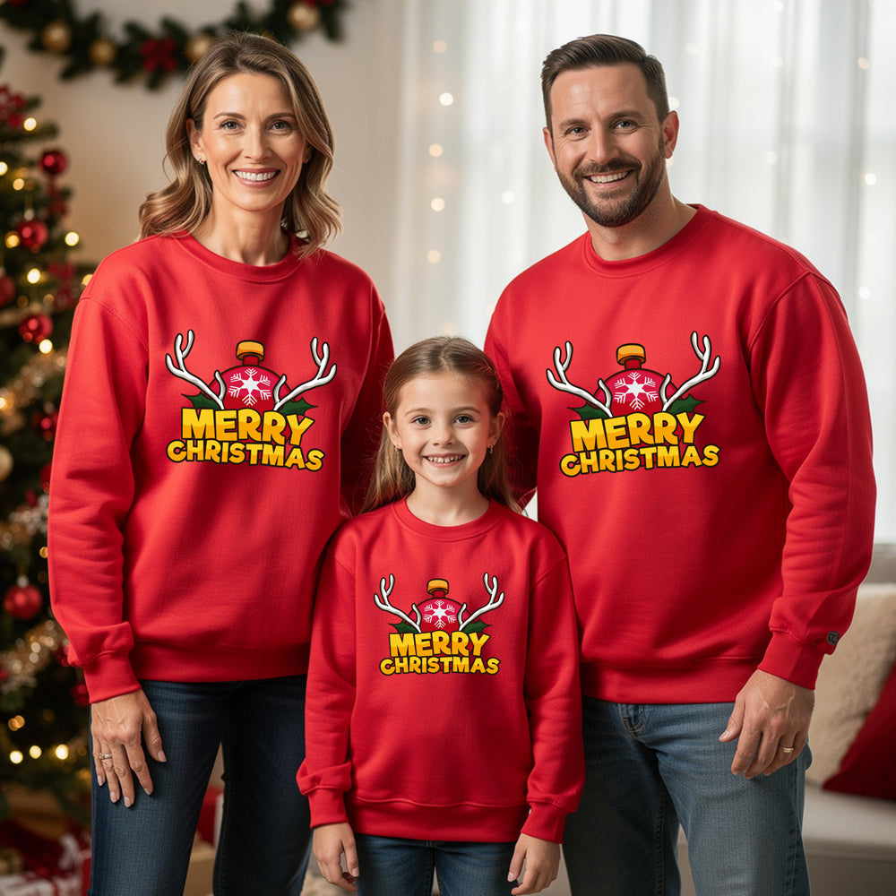 Matching Family "Merry Christmas" Red Sweatshirt