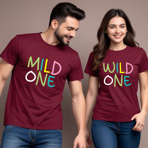 Mild One-Wild One T-shirts for Couples