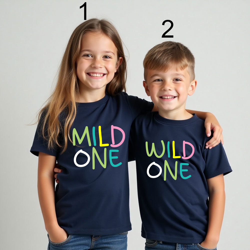 Mild One-Wild One T-shirts for Siblings
