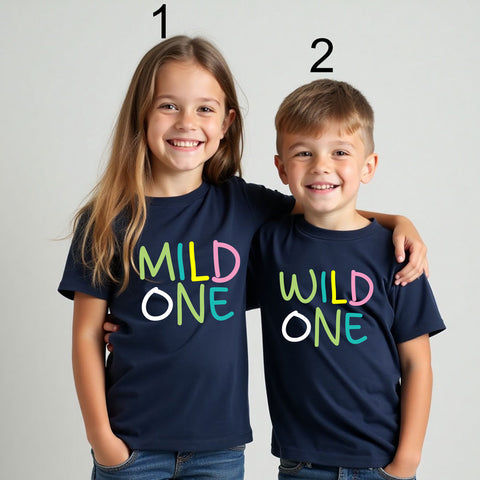 Mild One-Wild One T-shirts for Siblings