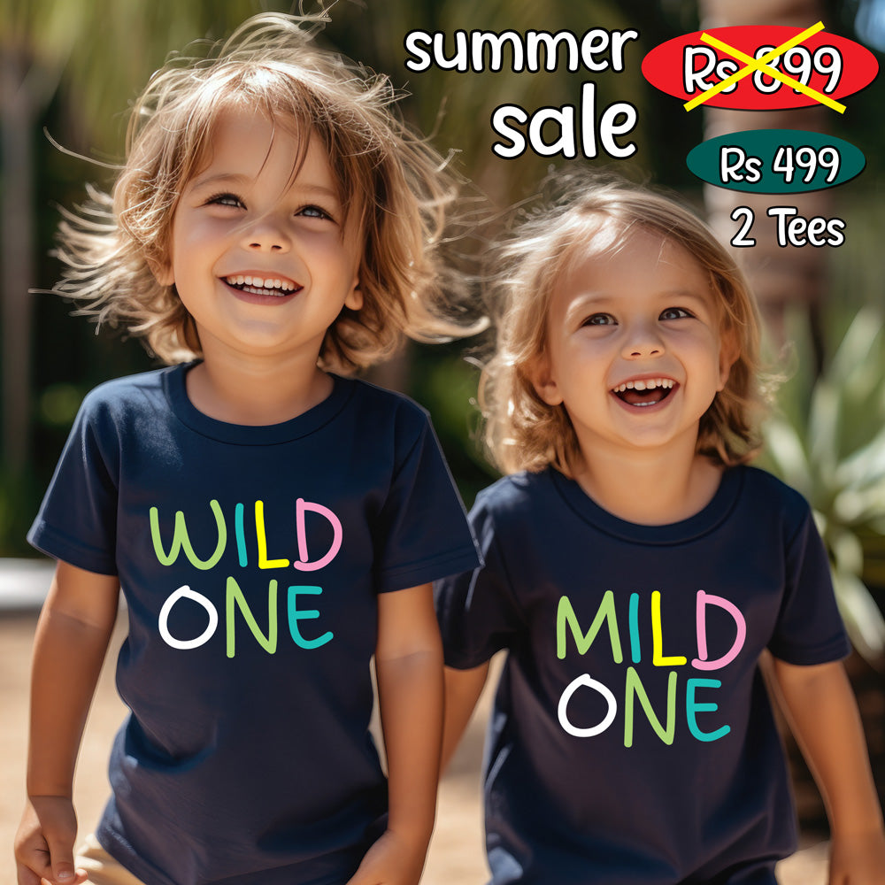 Mild One-Wild One T-shirts for Siblings
