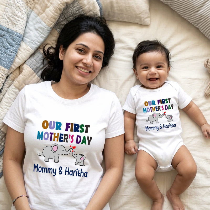 Our first mother's day T-shirts For Mother and Baby