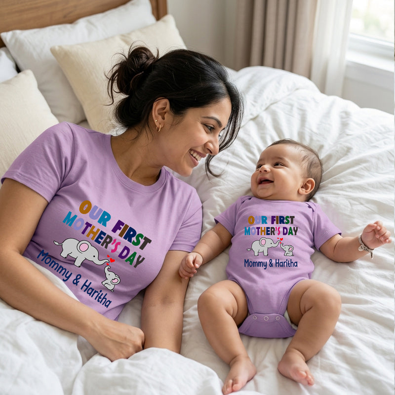 Our first mother's day T-shirts For Mother and Baby