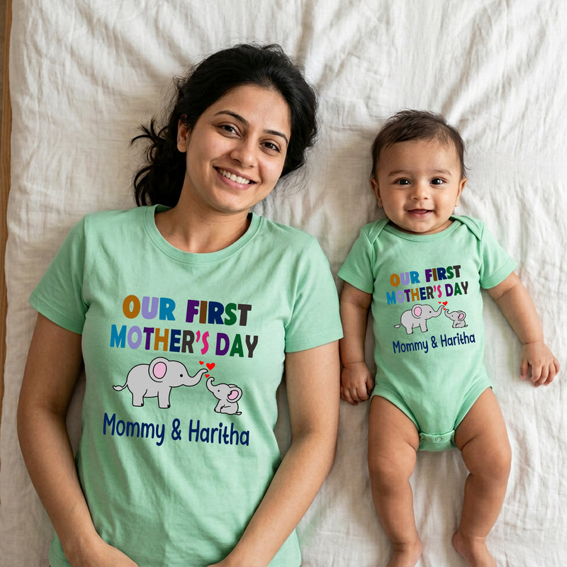 Our first mother's day T-shirts For Mother and Baby