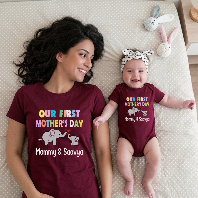 Our first mother's day T-shirts For Mother and Baby