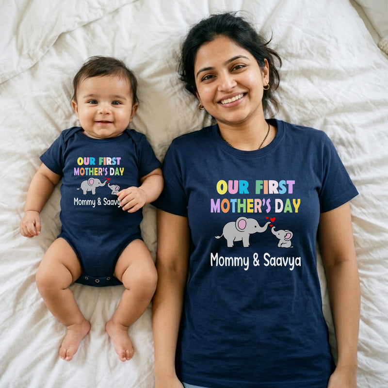Our first mother's day T-shirts For Mother and Baby