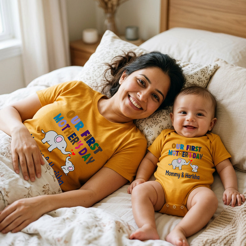 Our first mother's day T-shirts For Mother and Baby