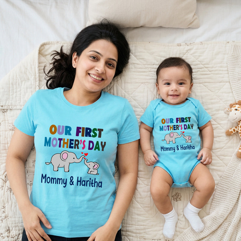 Our first mother's day T-shirts For Mother and Baby