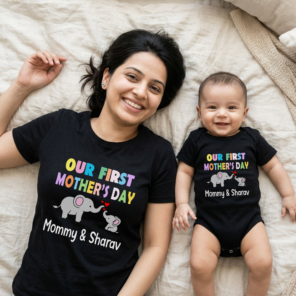 Our first mother's day T-shirts For Mother and Baby