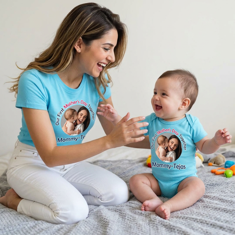 Our first mother's day together photo customize tshirts
