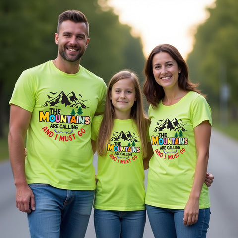 The Mountains are Calling I Must Go T-shirts for Group