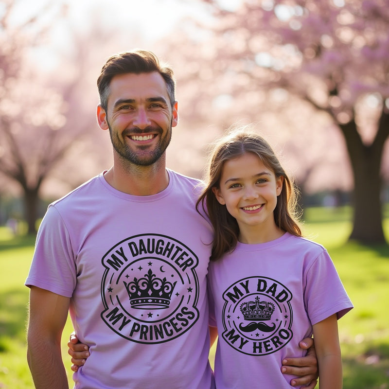 My daughter my princess my dad my hero t shirts