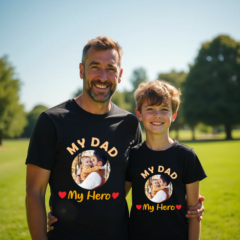 My dad my hero t shirt photo customize