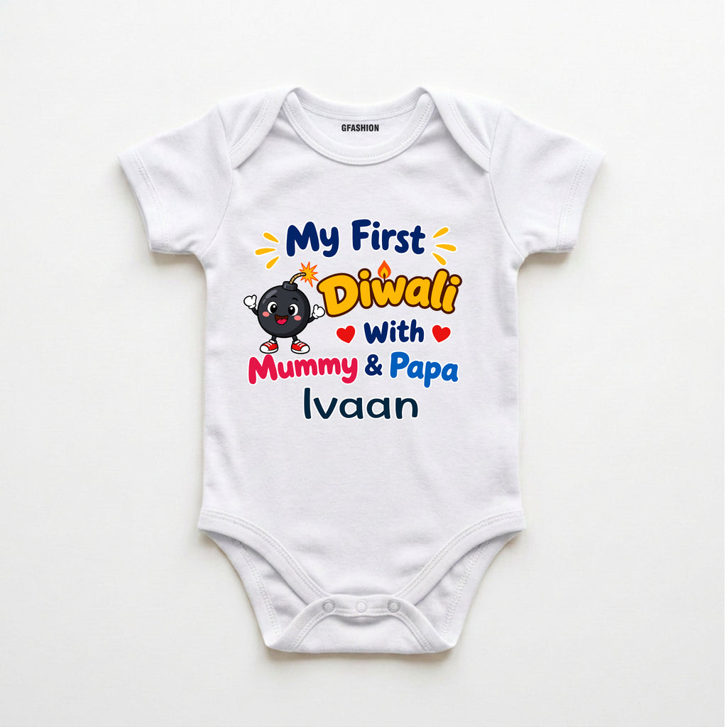 First Diwali Name customized rompers/bodysuit/onesie