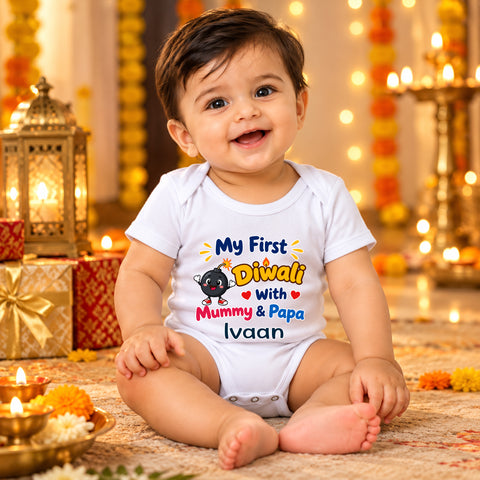 First Diwali Name customized rompers/bodysuit/onesie