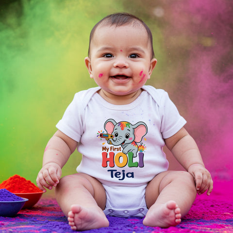 First Holi Name customized rompers/bodysuit/onesie
