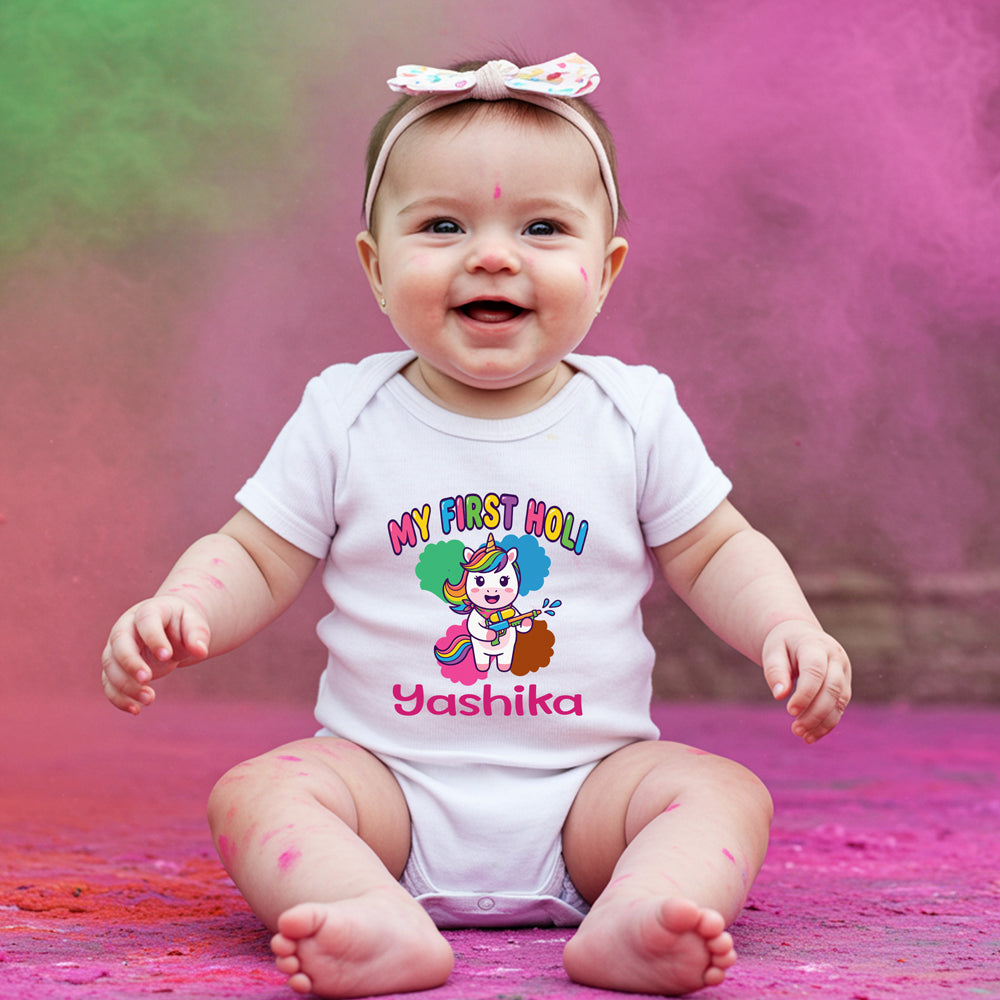 First Holi Rompers-Name Customized