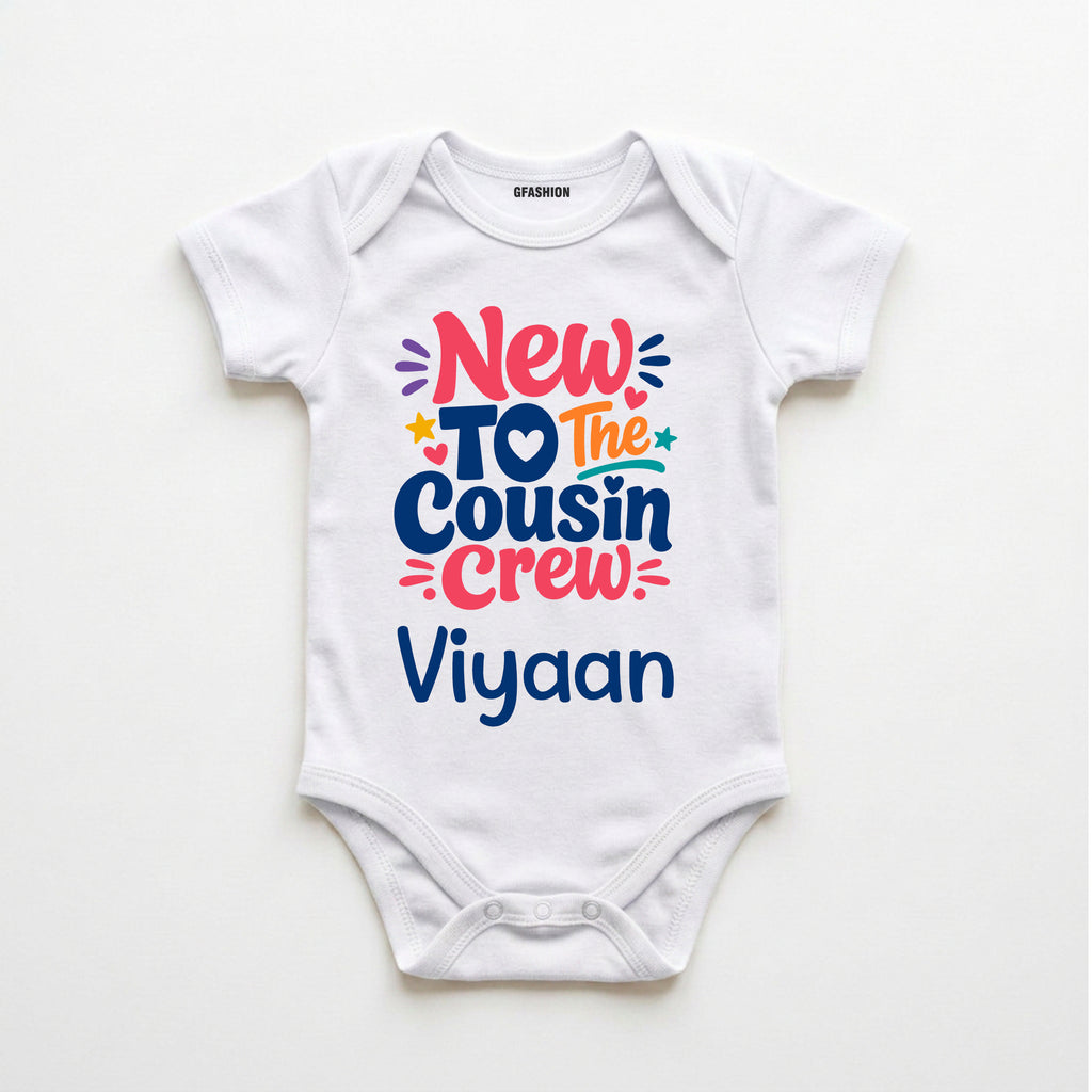 Personalized "New to the Cousin Crew" Baby Bodysuit
