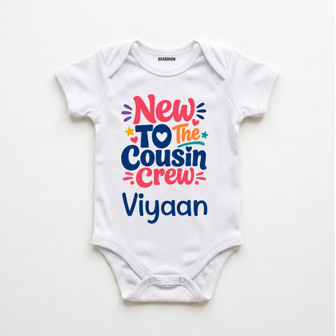 Personalized "New to the Cousin Crew" Baby Bodysuit