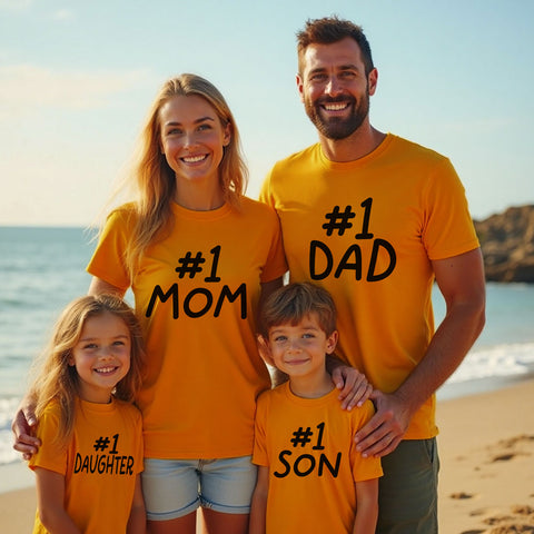 No1 Matching Family T shirts set of 3 - 4