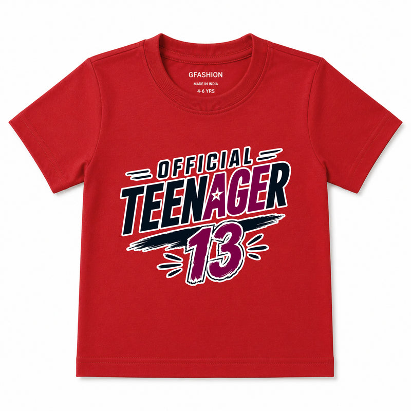 official teenager boys 13th birthday tshirts