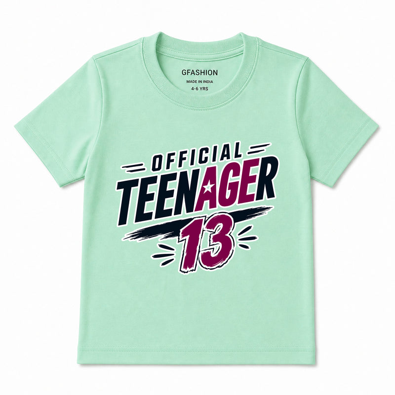 official teenager boys 13th birthday tshirts
